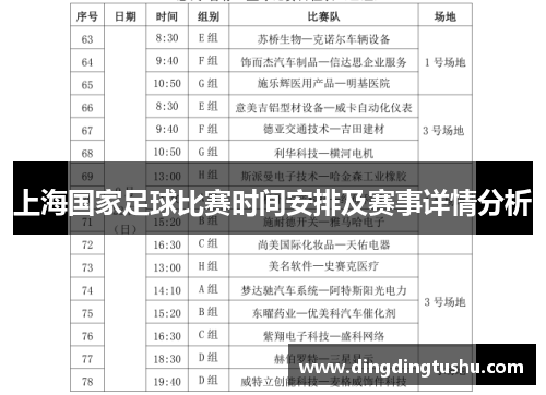 上海国家足球比赛时间安排及赛事详情分析